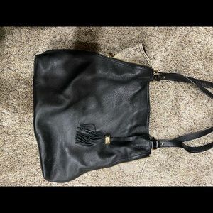 Stella & Dot black leather shoulder bag purse